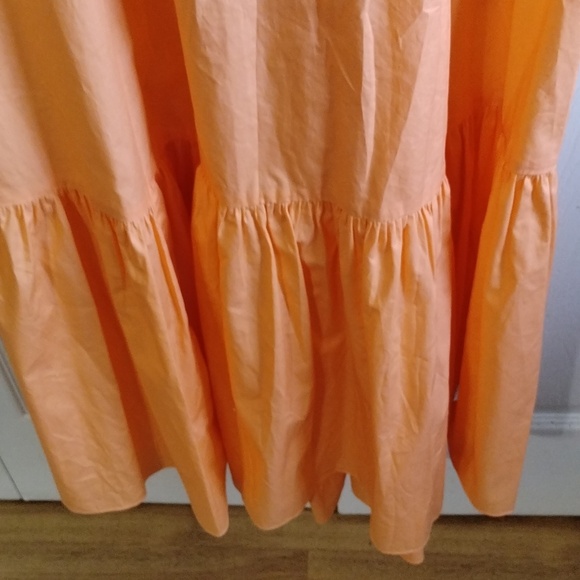 Misa Los Angeles Serafina Square Tie Shoulder Maxi Dress Tangerine Orange Medium - Picture 5 of 11